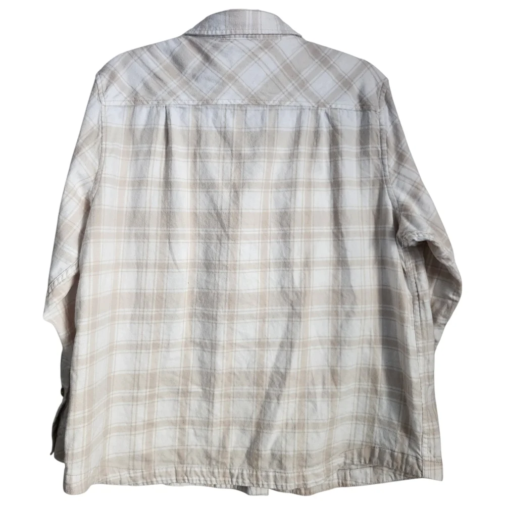 Frank & Oak Beige Plaid Button Down Shirt - Picture 2 of 5